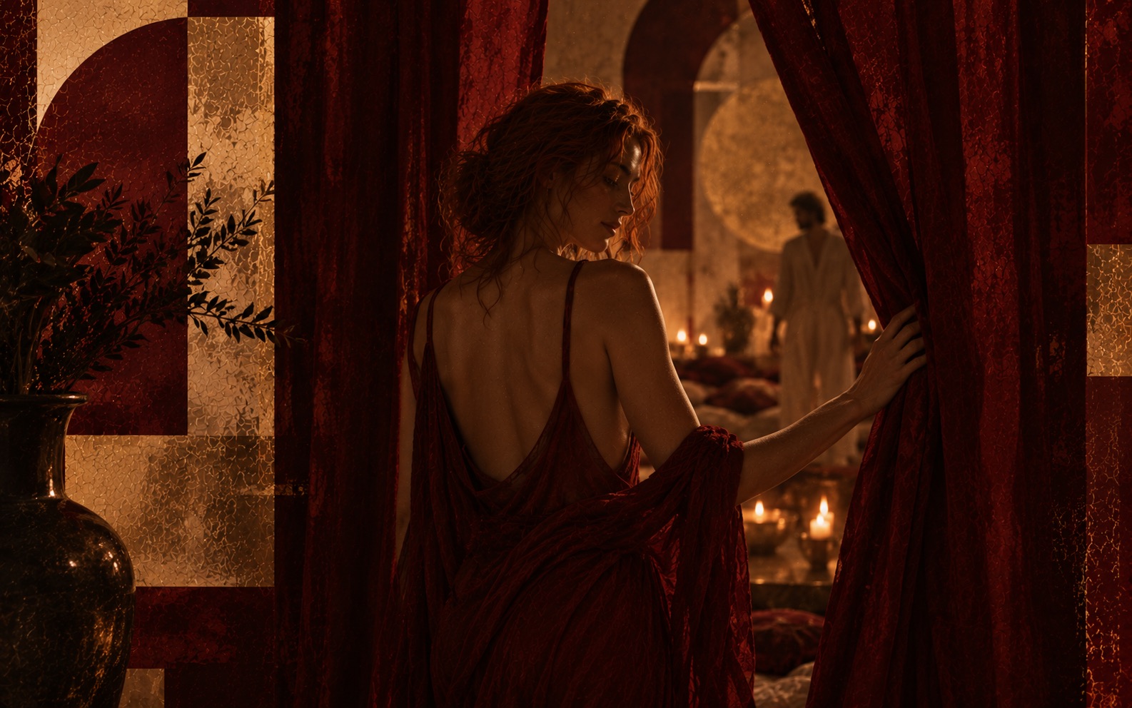 A woman entering a warm private Tantra studio